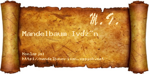 Mandelbaum Iván névjegykártya